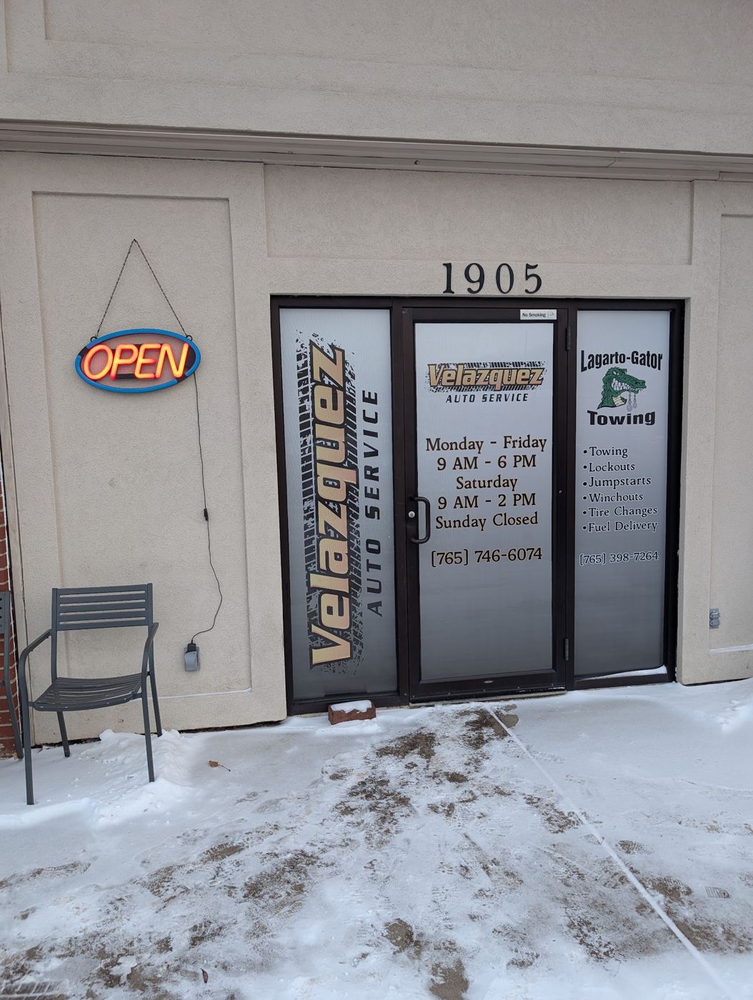 Velazquez Auto Services storefront in Lafayette, IN